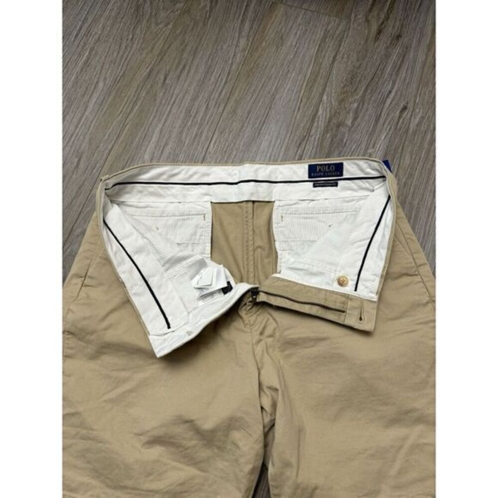 Polo Ralph Lauren Stretch Classic Fit 9" Inch Chino Khaki Cotton Size 34 Shorts - Picture 2 of 6